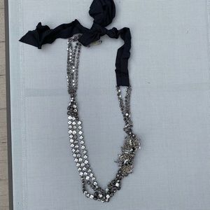 Simply Vera Silver Sparkle Necklace with Black Tie